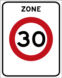 Nederlands verkeersbord: Begin of a zone with speed limit