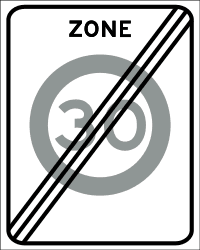 Nederlands verkeersbord: End of the zone with speed limit