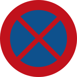 Nederlands verkeersbord: Stopping and parking forbidden